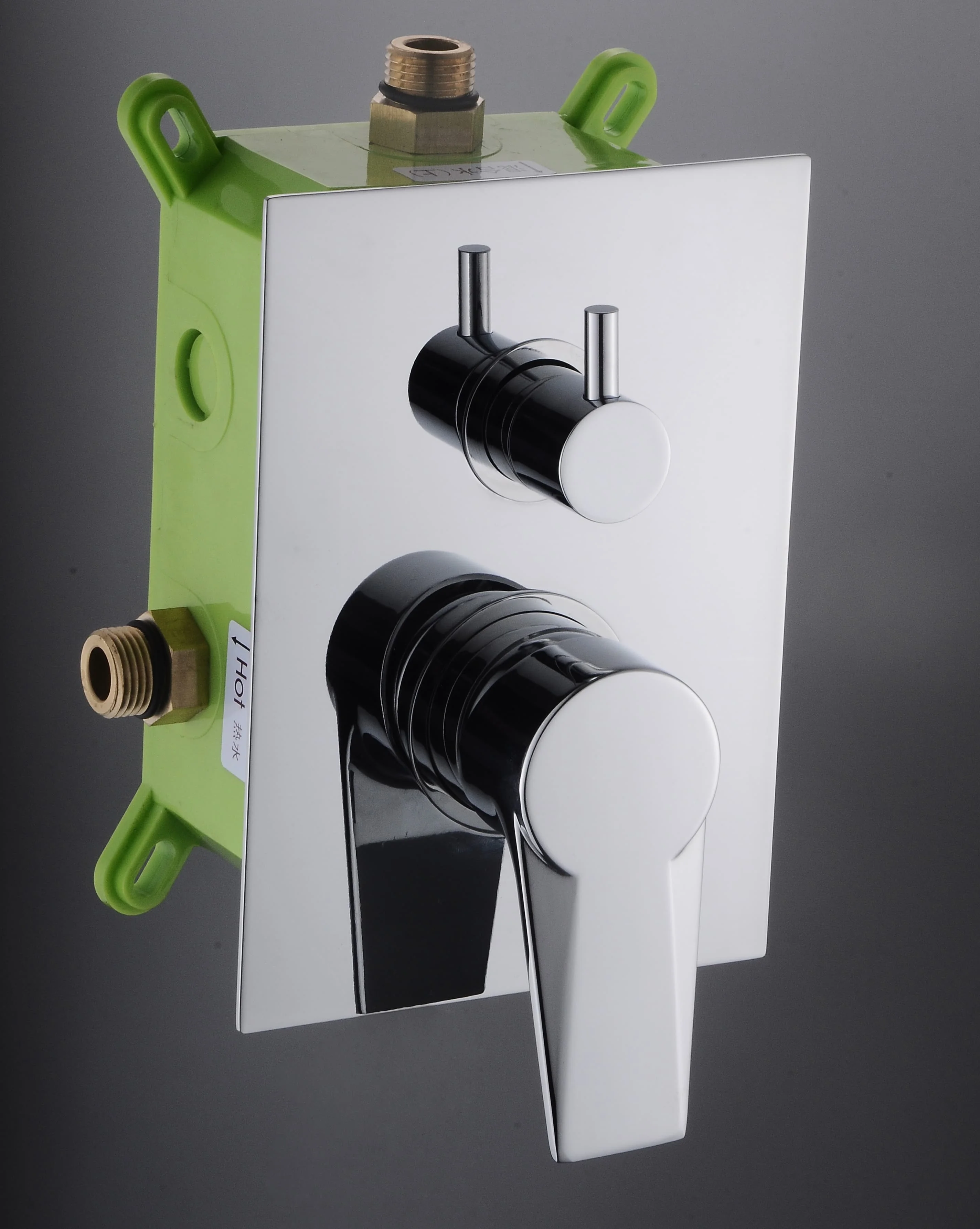 Chrome Plated Single Concealed Shower Faucet Bathroom Tap Single Handle Square Cover