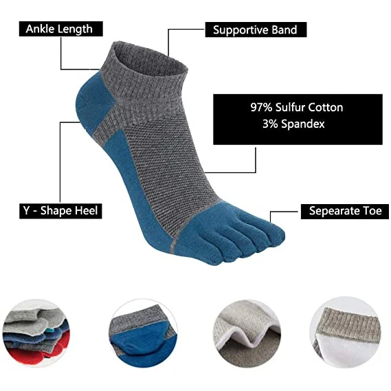 Wholesale custom logo 5 toe sock cotton five toe socks five finger socks