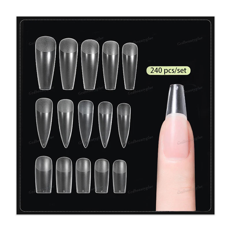 240pcs Set French Acrylic False Nail Tips Artificial Fake Nail Full Tips Manicure Nail