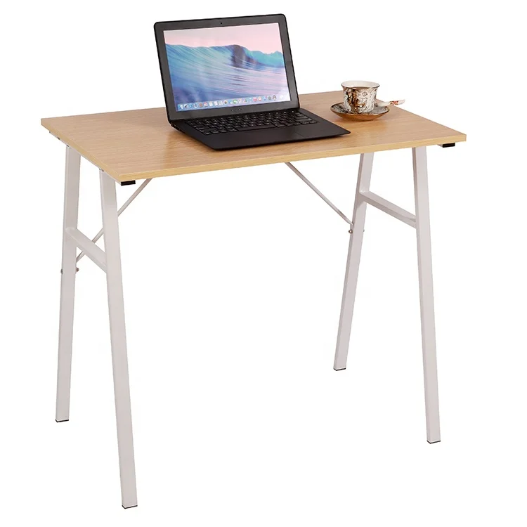 Simple design wooden computer desk metal leg laptop desk Writing Desk Study table for home-living room-office