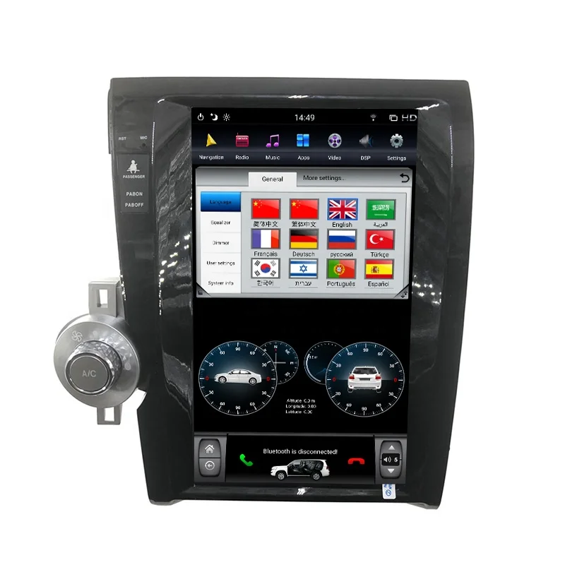  13 6 'Tesla Style 4 + 64 ГБ Android 9 0 PX6 автомобильный мультимедийный плеер для Toyota Sequoia Tundra 2007-2011 автомобильное аудио Радио