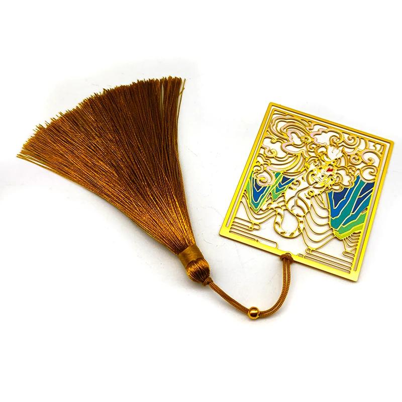 Personalized Custom  Plated 3D Tassels  Bookmark delicacy Metal Bookmarks corrosion hollowing  Bookmarks