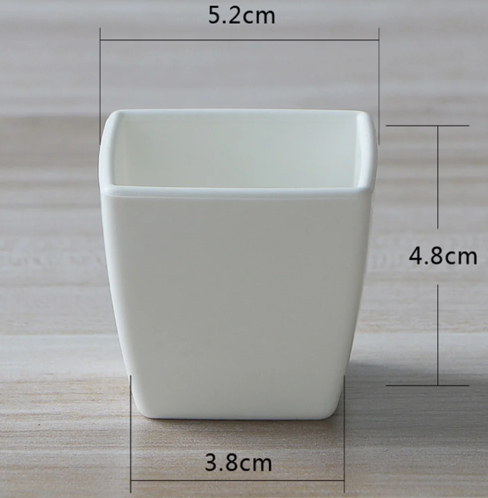 Mini White Square Decoration Office Room Fashion Home Daily Plastic Flower Pot Modern Plastic Planter Box Liner