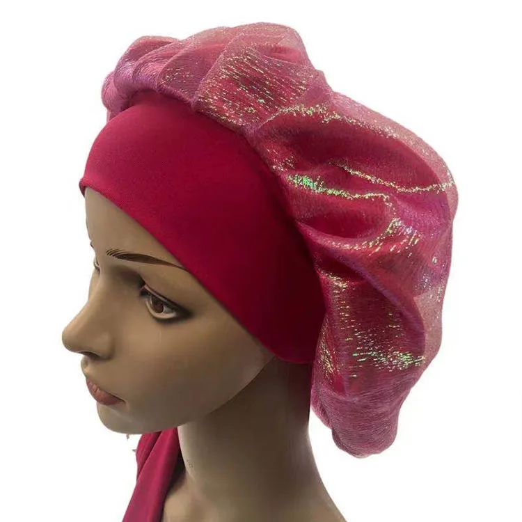 
wholesale fashion organza textile new style bonnet hat styling for sleeping 