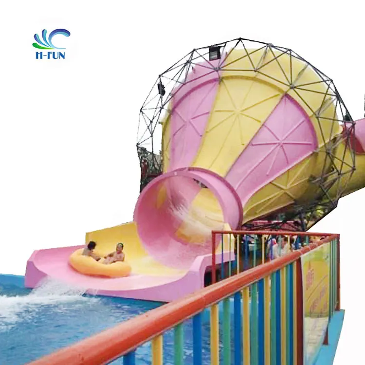 Safe design water park family tube for mini trumpet slide tornados water slide