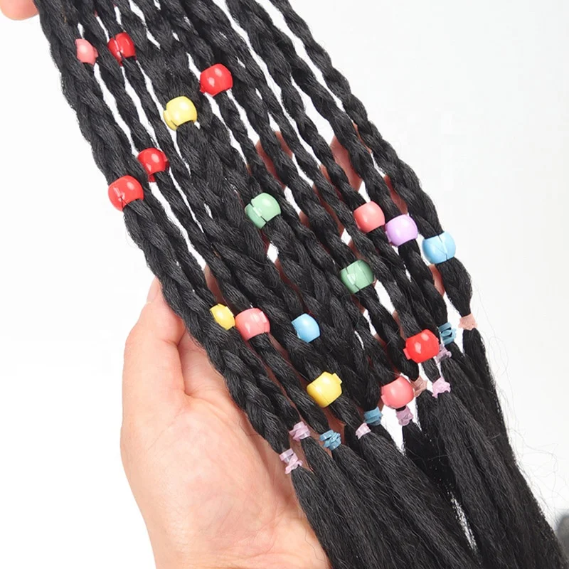 Wholesale twist braid hair braids wig ponytail for kids beauty beads hair ties hair accessories suppliers