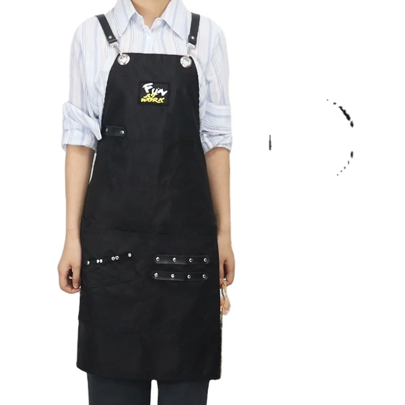 Fashion Barber Shop Baked Oil Female Adult Strap Apron Iron Dyer Beautician Printing Male Sleeveless