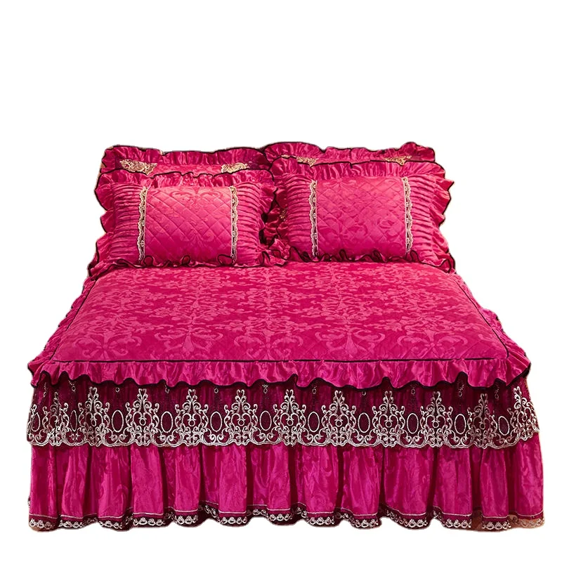 Комплект из 3 предметов для свадебной кровати с эластичной лентой в американском стиле