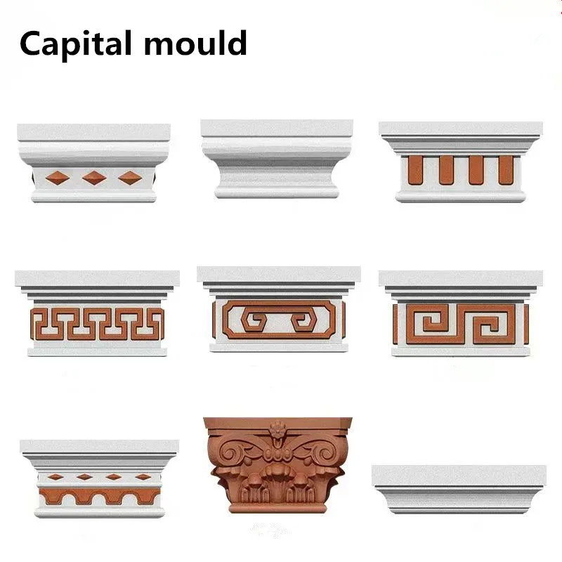 25cm-50cm Diameter Cement Mould Plastic ABS Roman Pillar Top Head Mold Round Roman Pillar Foot Head Mold for Concrete