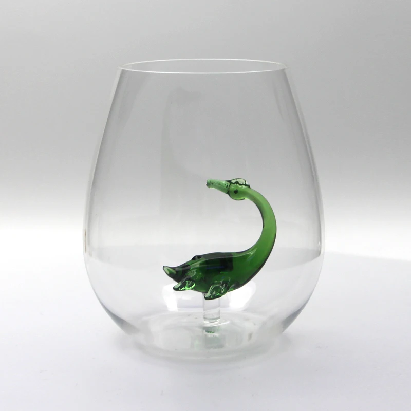 Custom 640ml Heat Resistant Stemless Whiskey Wine Glass Cup with water monster pattern