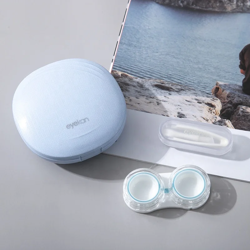 eyekan K2108 Fresh literary contact lens case cute contact lens box simple trendy contact lenses cases boxes