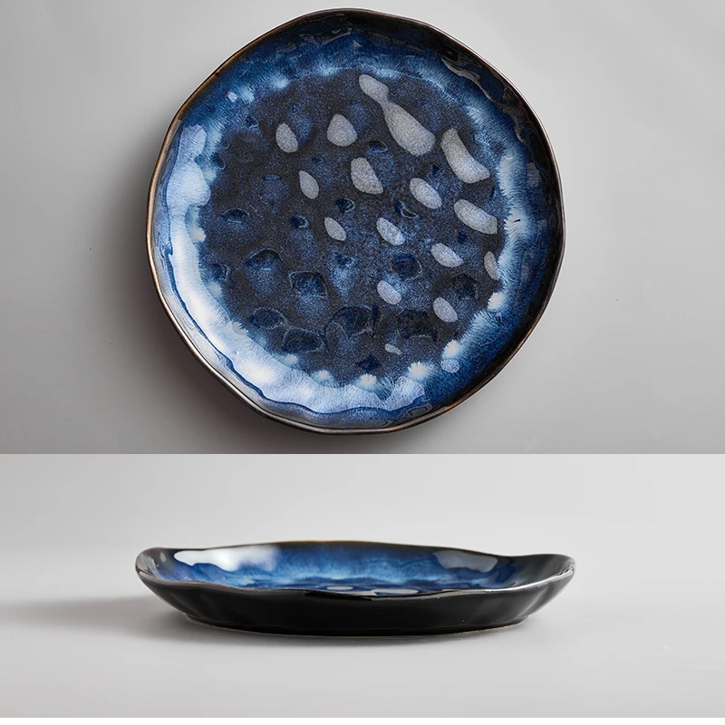 Japanese Style Crude Pottery Handmade Pottery Creative dinnerware sets Restoring Ancient Ways Ceramic tableware