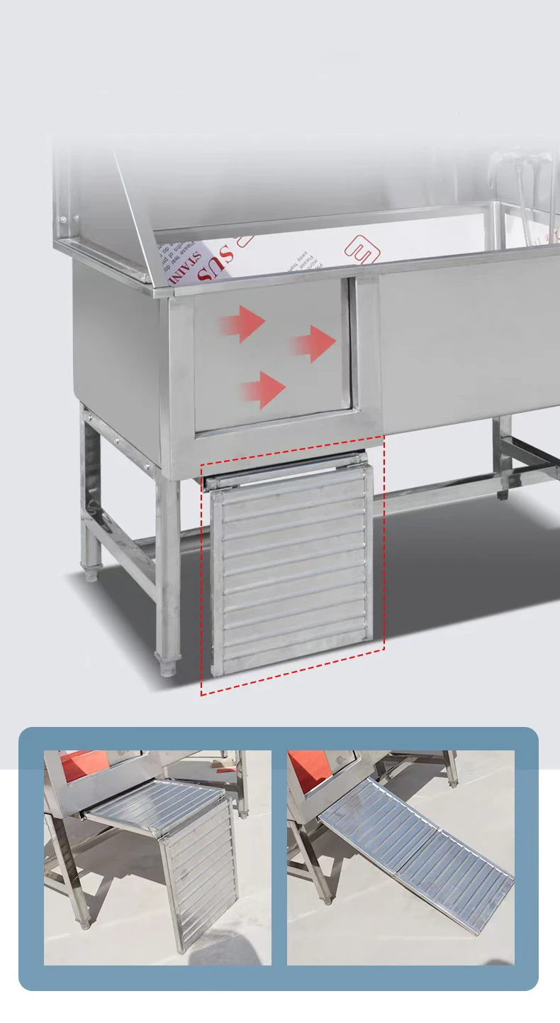 Manufacture Medical Dog Grooming Bath Tub Stainless Steel Bathtub For Pets