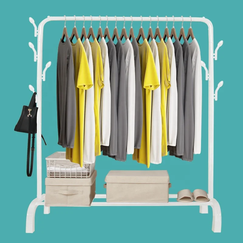 Wholesale Cheap Price Gold Clothing Garment Rack Metal With Shelves Coat Stand For Sale