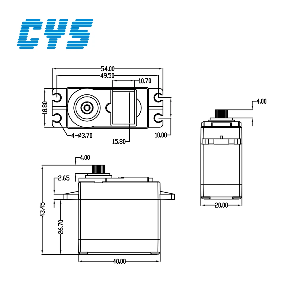 
3.5kg*cm Standard Size Waterproof with Iron Core Motor Analog RC Servo, CYS-S3003 Servo for 1:10 RC Car 