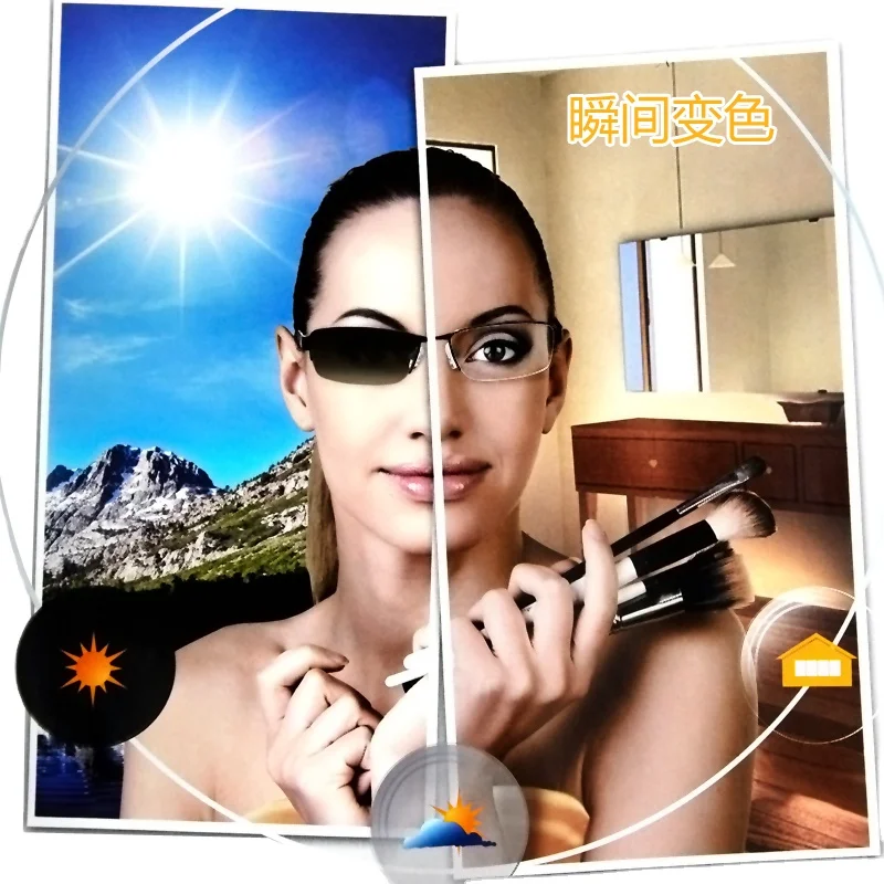 1.59 PC Polycarbonate Transtive Trans 7/8 Lenses Blue Block Cut UV400 420 Photochromic Finished Optical Lens