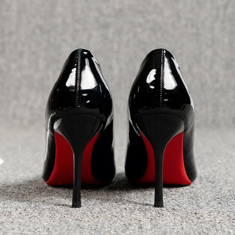 Genuine Leather Heels Women 2023 Luxury Shoes Designer Shoes Women Famous Brands Red Bottom Heels