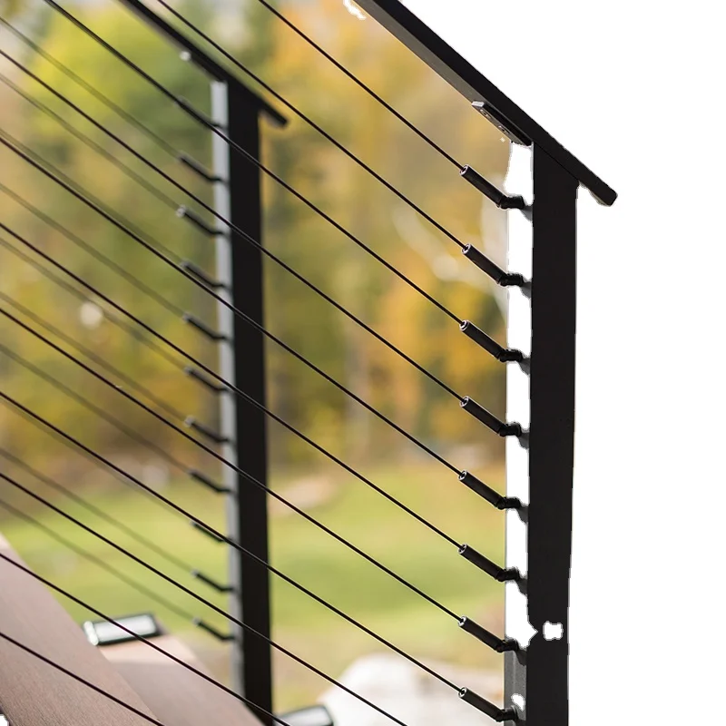 BNS 5mm wire rope 316 Cable Railing Post railing balcony stainless steel post modern handrail staircase design