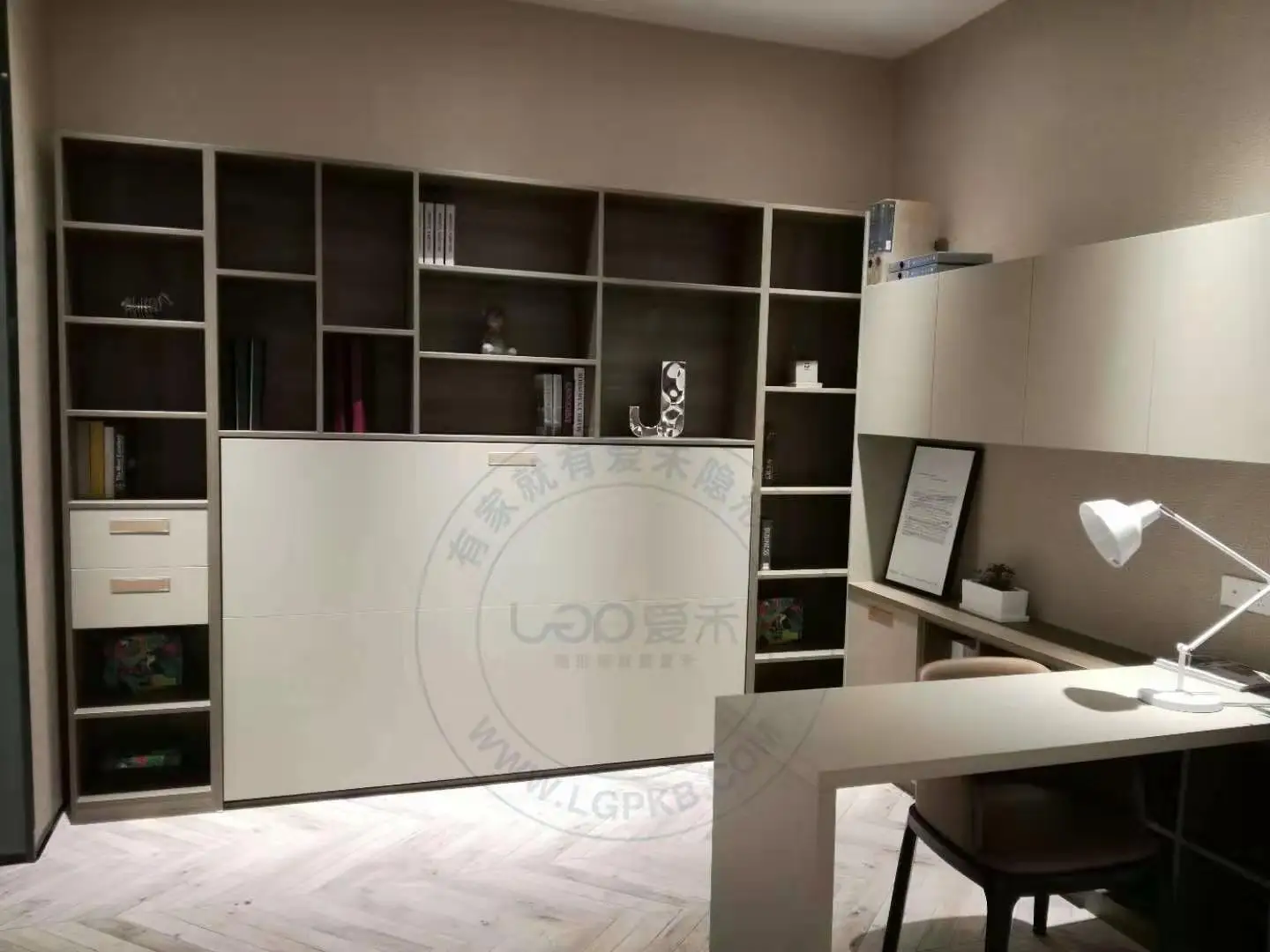 Motor driven side mount wall mounted bed horizontal pull down murphy single beds cabinet for sale murphy wall bed