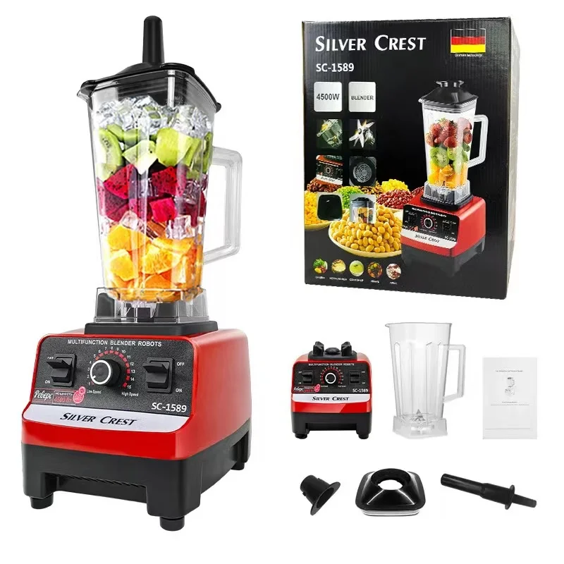 2 in 1Multifunction Large Capacity Home use Silver Crest Blender Juicer Smoothie Mixer Grinder Milk Shake Maker Food Processor