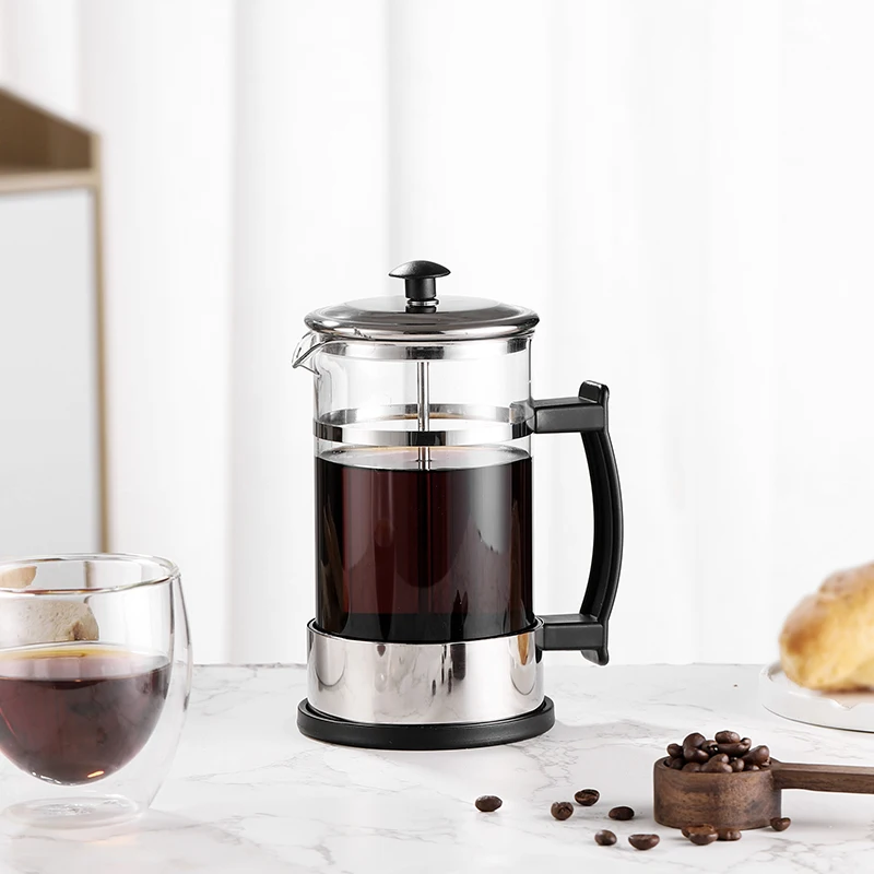 Customieze 600ml Coffee Heat Resistant Glass  Hot Sale  Transparent Prensa Francesa French Press Coffee Maker
