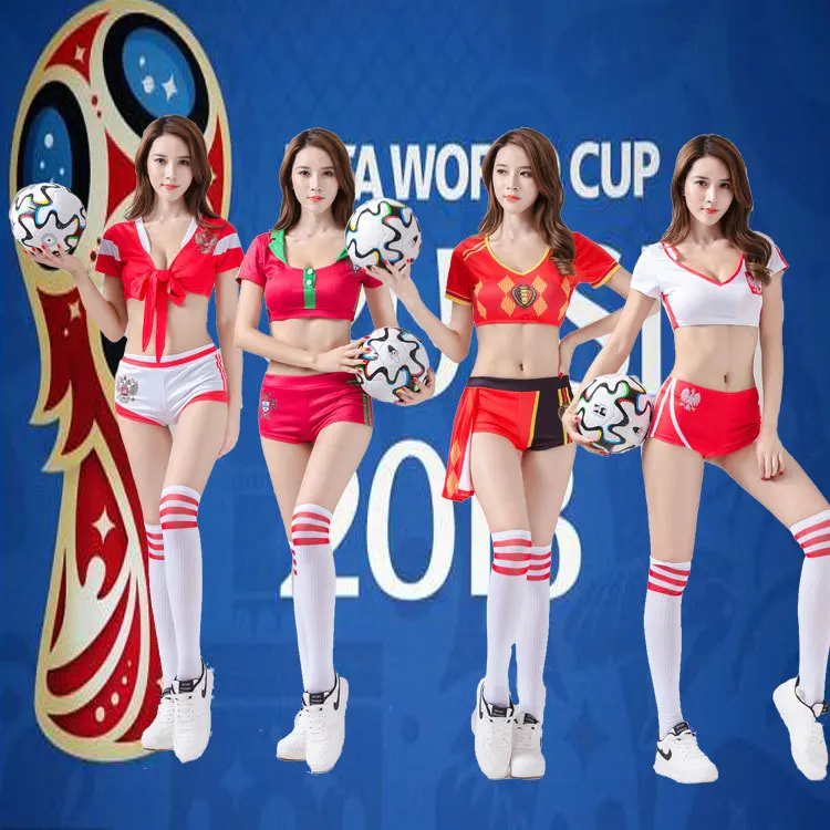 2022 New Fashion Sexy Dance Girl Group Cheerleading Costumes Women Two Piece Set Shorts Football Baby Sublimation Cheerleading U