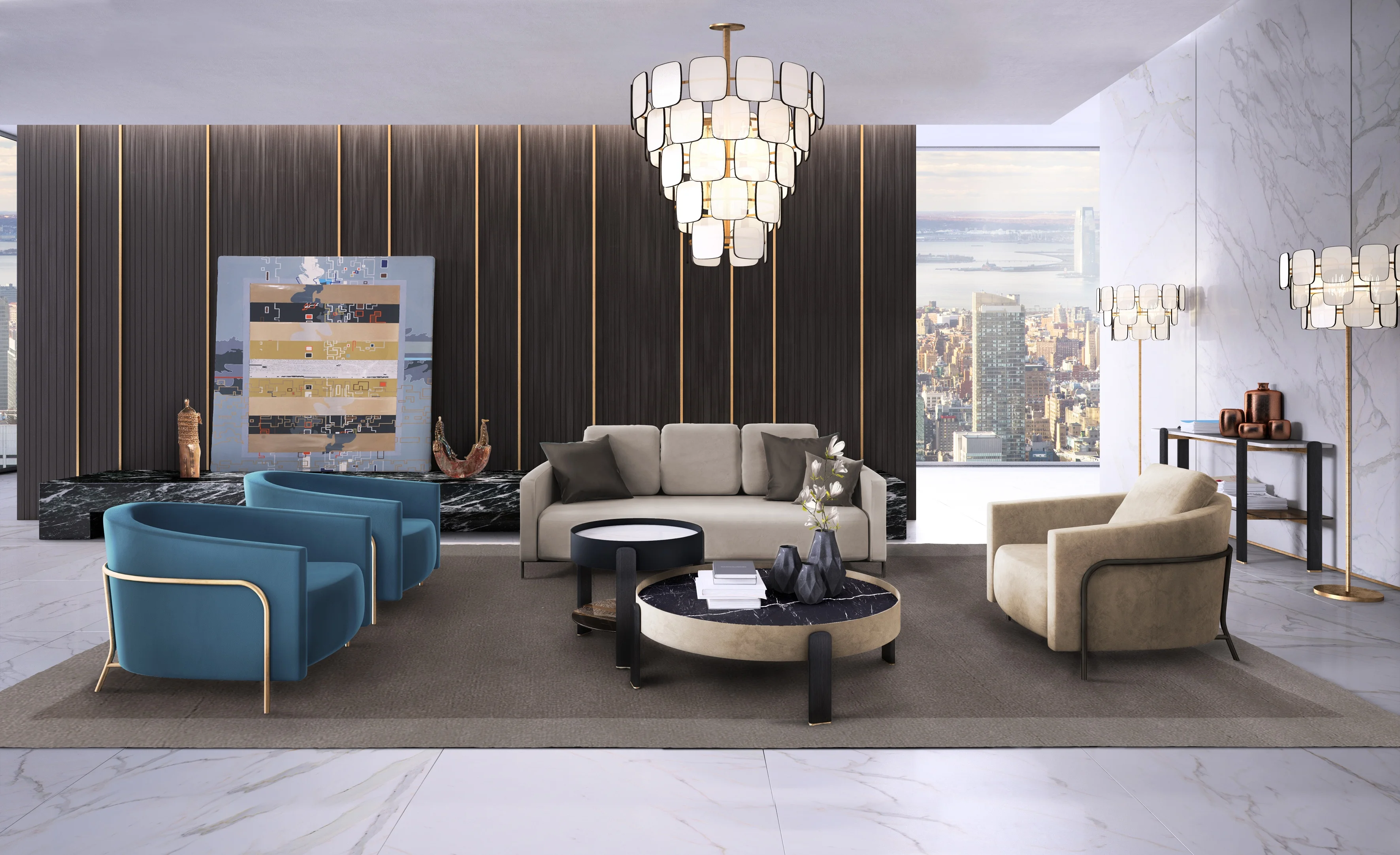 MA-QPR35 5 Star hotel Furniture  Marble Table Top Metal Leg Coffee Table