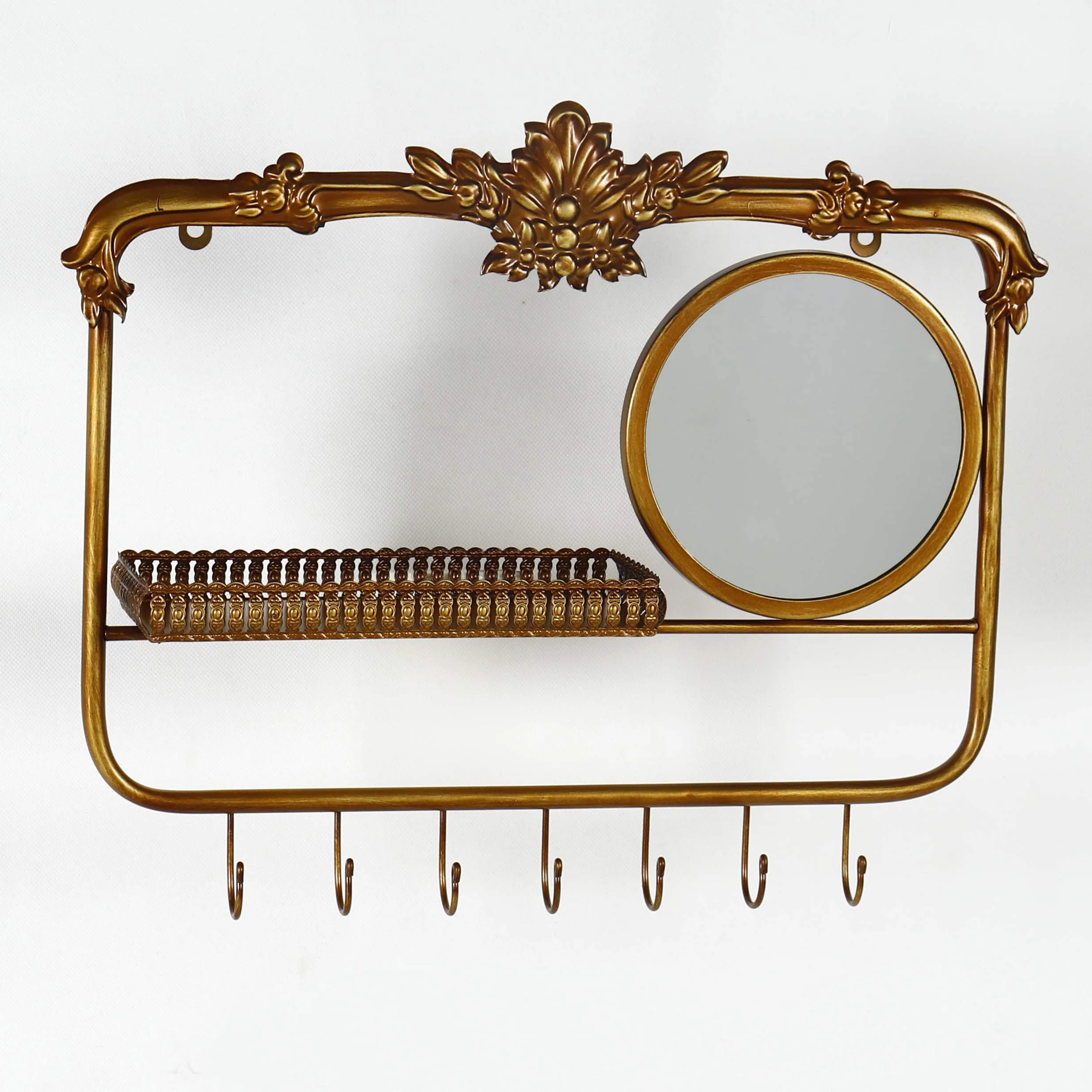 Bedroom Furniture Home Decorative Gold Metal Floating Wall Shelf