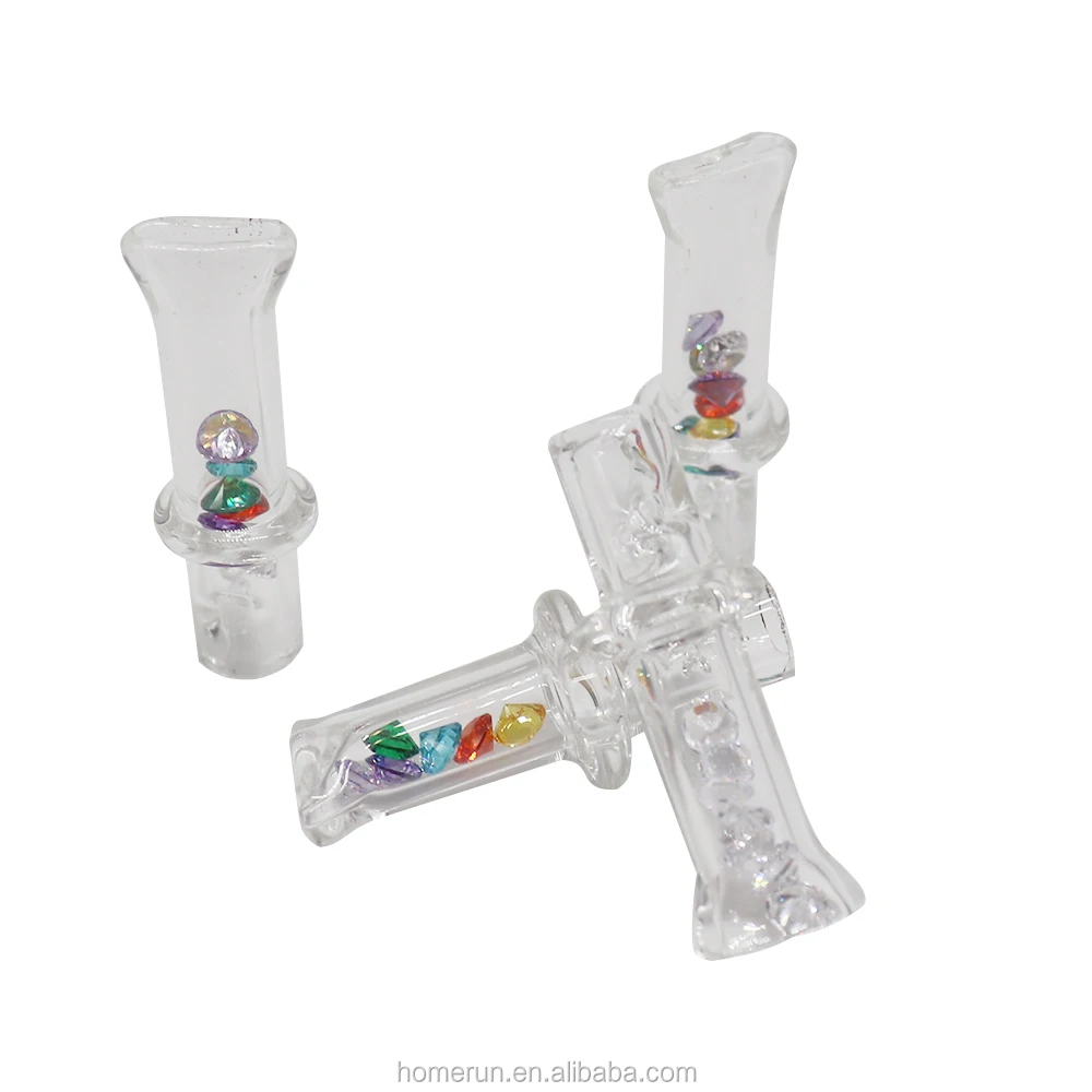 Diamond glass filter tips colorful gem inside clear tips rolling paper tip for smoking