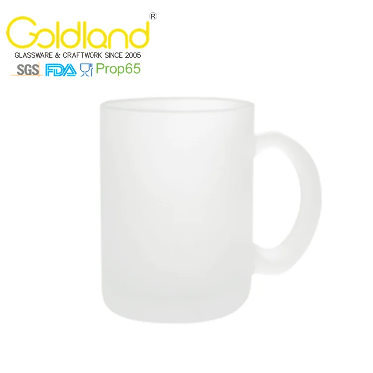 Frosted glass mug with custom logo heat resistant glass coffee mug tea cup