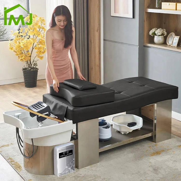 Factory Custom Salon spa luxury hair washing bed thai massage shampoo bed