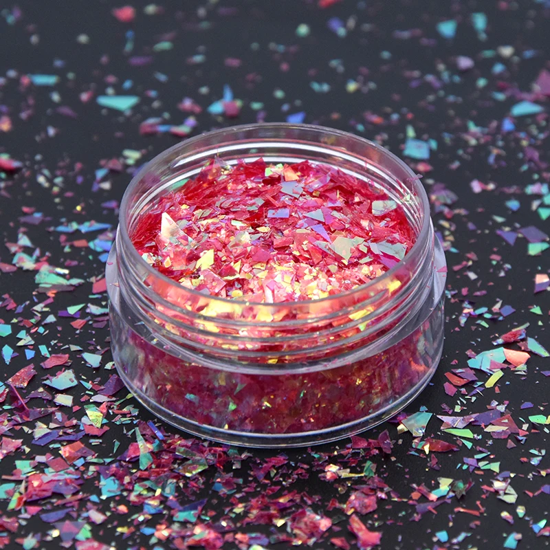 Small MOQ iridescent glitter flakes Private label glitter