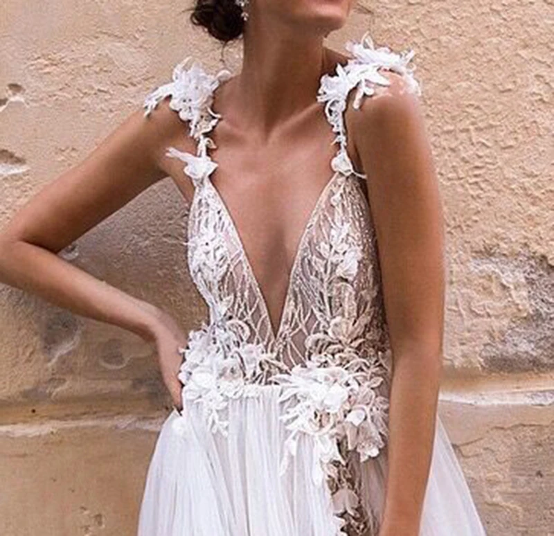 Wedding Gown Bride Dress Vestido White Backless Lace Mermaid Wedding Party Dresses