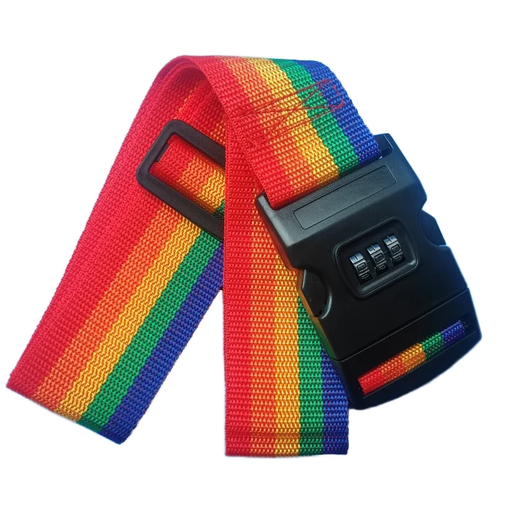 Heavy duty adjustable suitcase belt travel luggage strap with combination lock