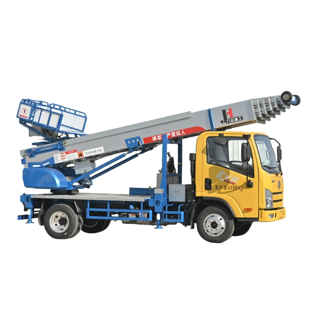 China JIUHE low price telescopic ladder bucket truck aerial lift ladder truck for sale