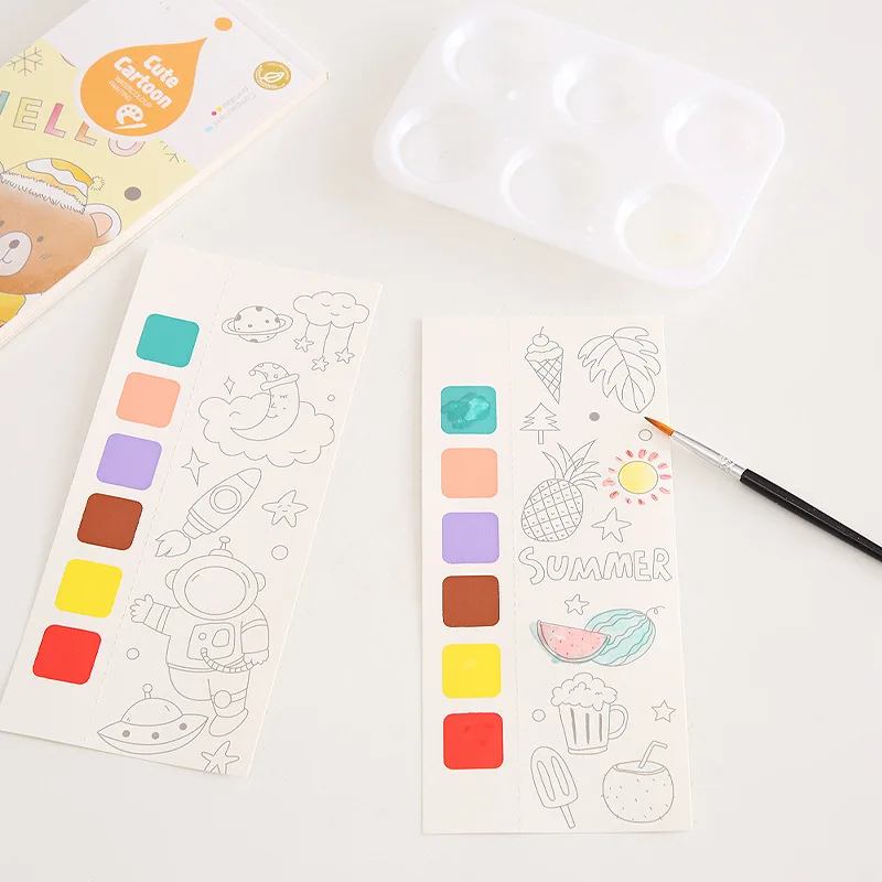 BESTLINE Watercolor paint card Replace art set Painting Portable Pigment Card Travel Pocket Watercolor Pigment