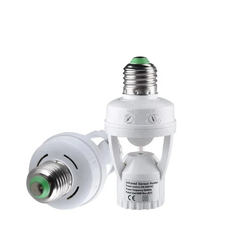 110V-220V Индукционная розетка 360 градусов PIR датчик движения Светодиодная E27 лампа с регулировкой времени задержки Регулируемый переключатель преобразователь