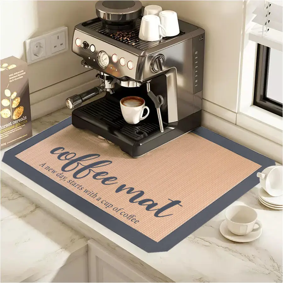 Soft Non Slip Silicone Drain Pad Dish Draining Mat Silicone Coffee Machine Cup Coaster Drying Pad