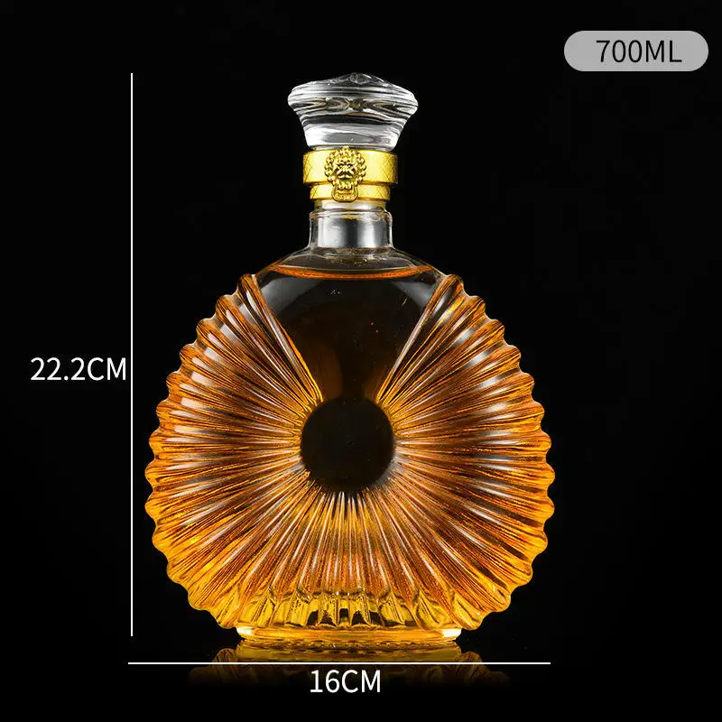 Wholesale Luxury 700 Ml Liquor Glass Bottle Empty Whiskey Glass Bottle