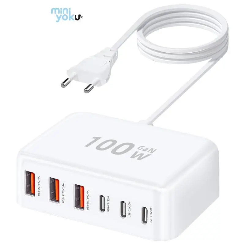 Gan Pd 100 Вт зарядное устройство 3usb 3 Type C Usb настенное для Macbook телефон