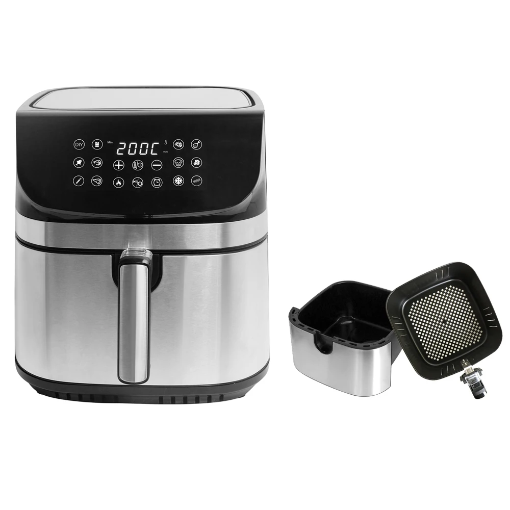 Digital Panel Control Stainless Steel Large Size 9 Liter Air Fryer With Double Basket