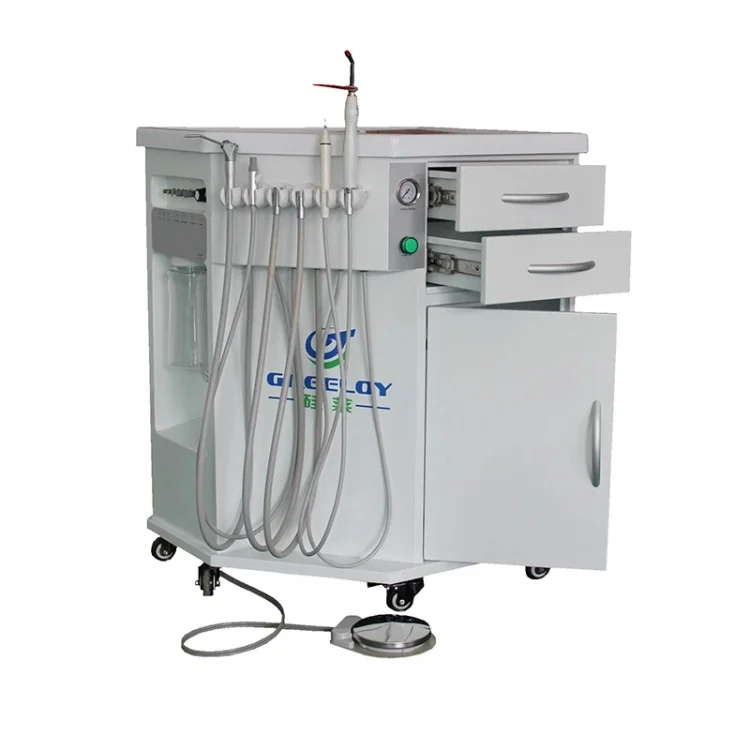 Горячие продажи портативный стоматологический стул и блок с молчаливым компрессором