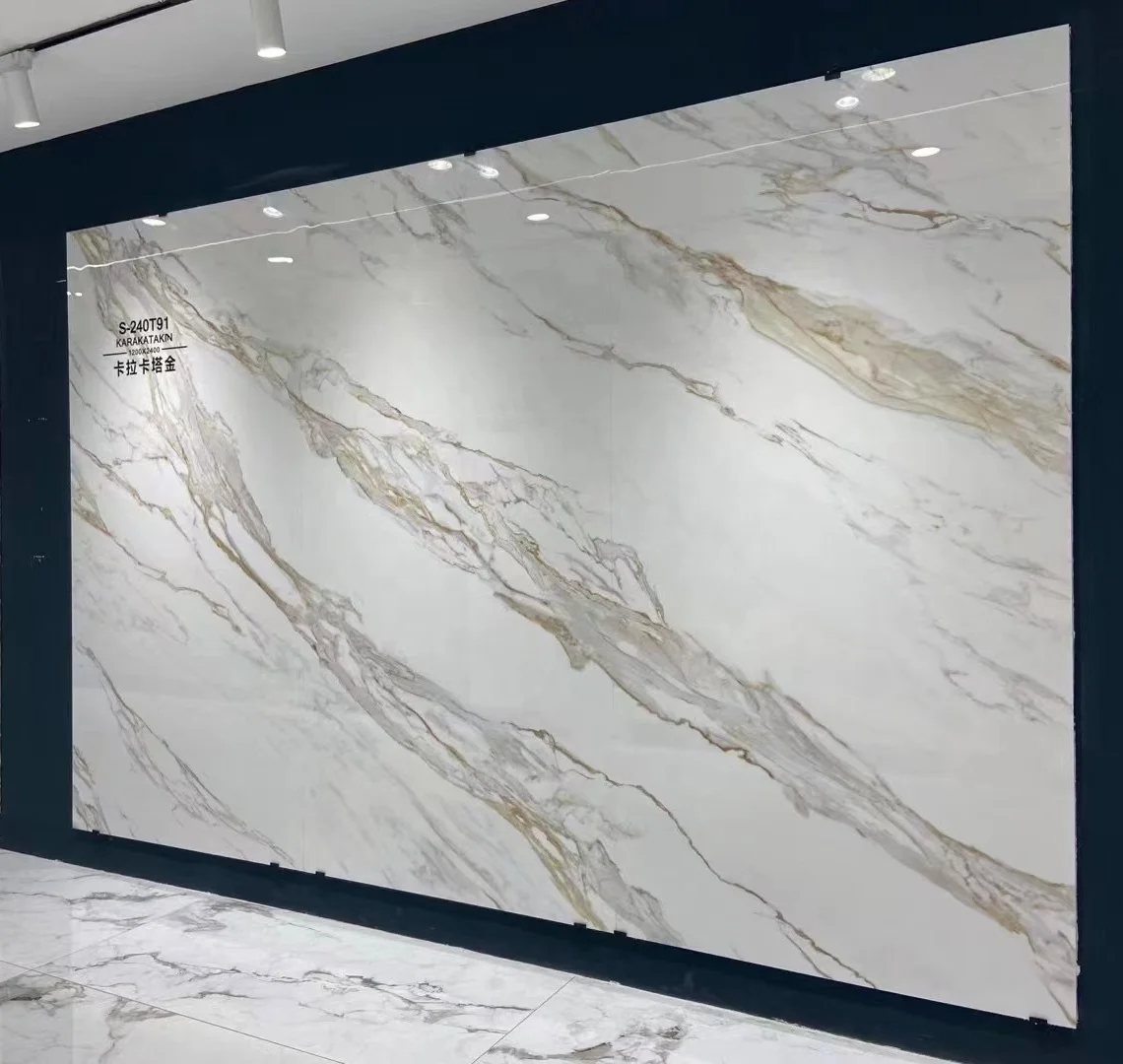 9 mm Thin Large Sintered Stone Engineered White Porcelain Big Slab