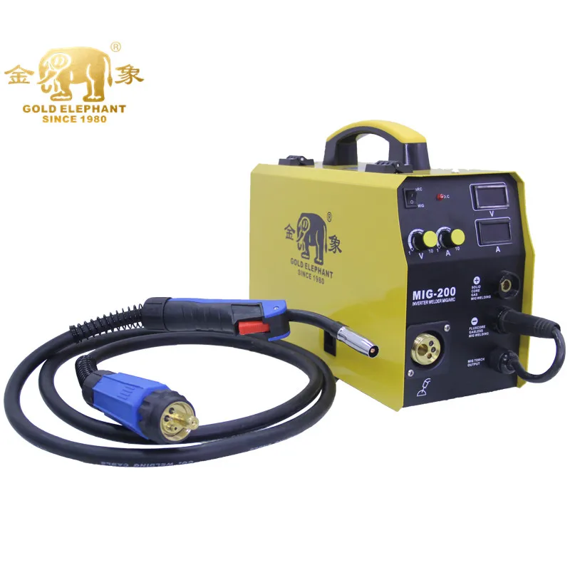 Золотой слон MIG200 алюминиевый mig сварочный аппарат для домашнего использования инвертор co2 сварка с заземлением зажимы 1 шт.