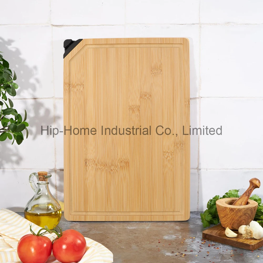 KITCHENCARE Natural Bamboo Chopping Block Kitchen Bamboo Cutting Board with Knife Sharpener