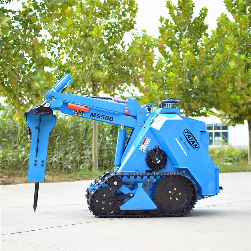 Taian MS500 Multifunction Mini Skid Steers Hand Type small loader with hydraulic hammer