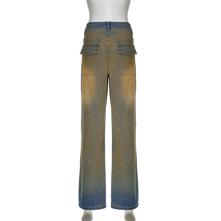 OJW101104 New design Ladies Trousers Pants For Women vintage Wash Jeans with high quality