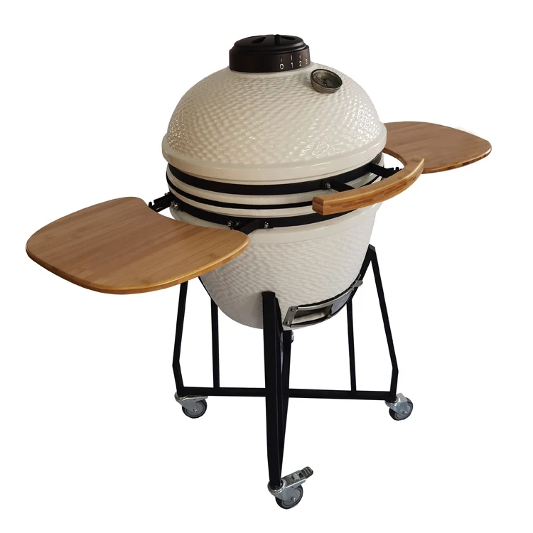 multi-function 18inch medium size charcoal bbq kamado for restaurant white egg