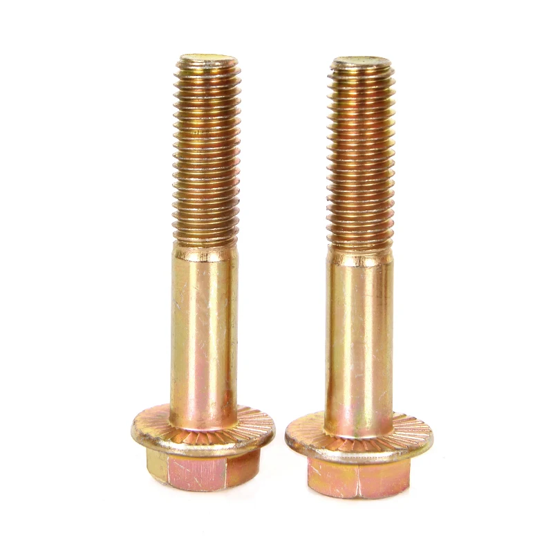 M10 Steel Alloy Flange Bolt Non-Slip Screw Galvanized Blackened Hexagonal Head Plain Finish Sold 4.8.8.8.10.9 Flange GB DIN