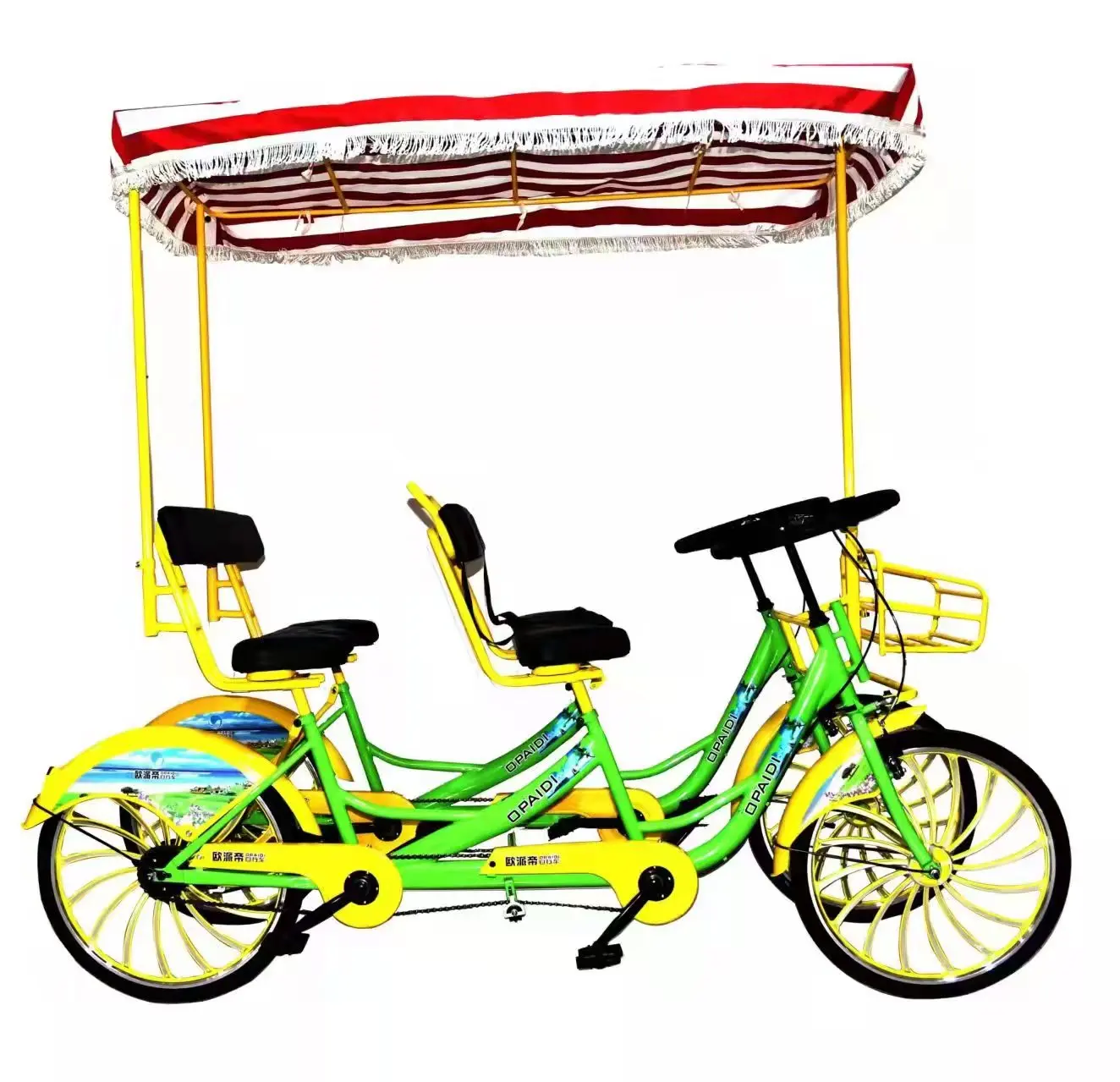 2023 New style leisure four people bicycle tandem bike 26 inch tandem bike side by side tandem bike for sale